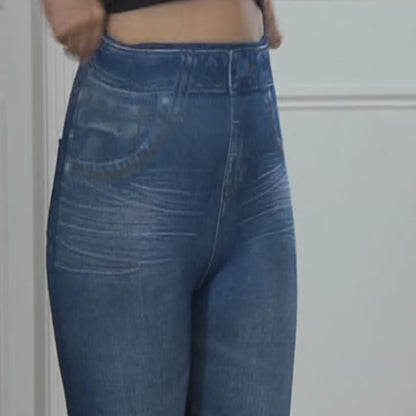 Set de 3 jeggins moldeadores con efecto jeans
